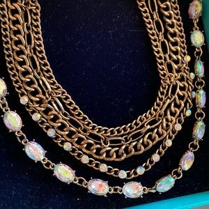Beautiful chain necklace that illuminates dress colours . Brand new